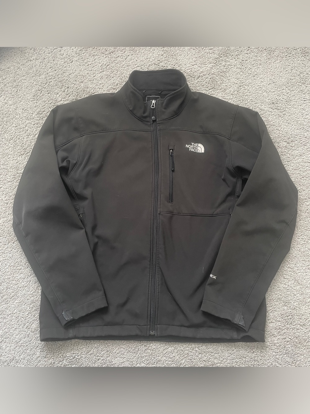 The North Face Apex Bionic Jacket Mens Large Black Softshell Fleece Lined Coat